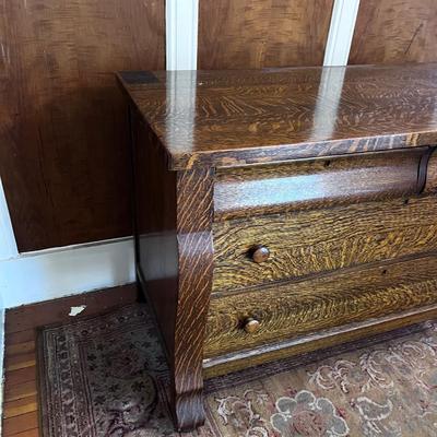 Antique OAK Chest of Drawers w/Mirror
