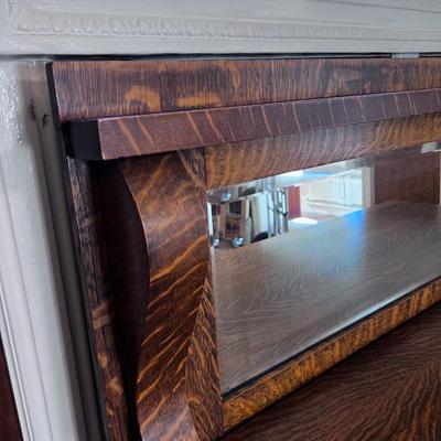 Antique OAK Sideboard Buffet w/Mirror