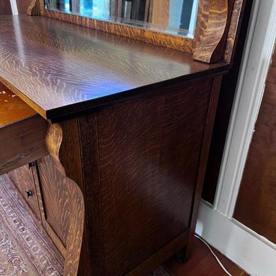 Antique OAK Sideboard Buffet w/Mirror