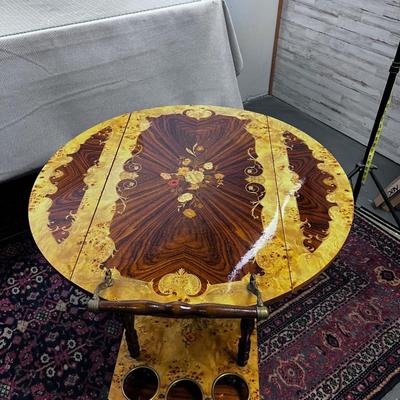 1960's Italian Walnut Burl Bar Cart Inlay AWESOME