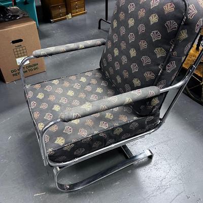 Art Deco CHROME Kem Weber Springer Chair, Lloyd Mfg.