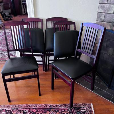 Six Mahogany Folding Chairs
