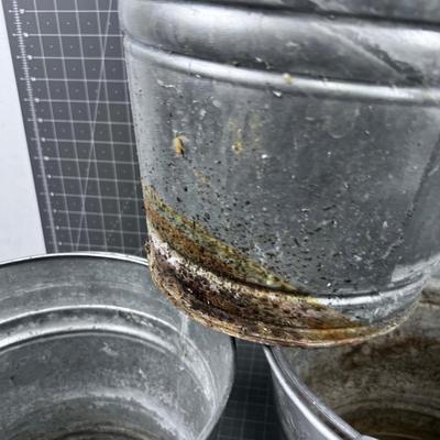 Galvanized Buckets ( 3) and Watering Can 