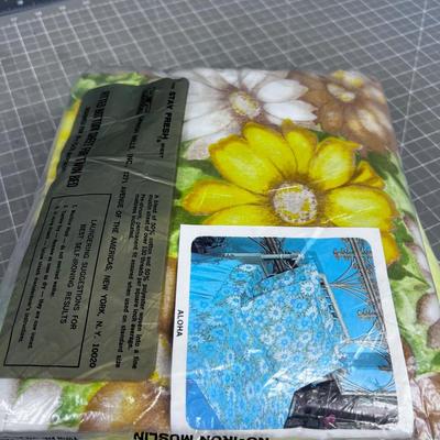 Vintage Cotton Sheets - Full Flatt and 2 Twin Fitted New in the PACKAGE