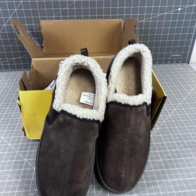 NEW Stoney River Leather and Fleece Slippers