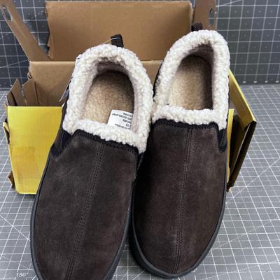 NEW Stoney River Leather and Fleece Slippers