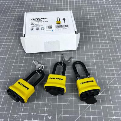 3 Pad Locks with Keys 