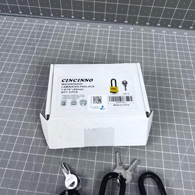 3 Pad Locks with Keys 