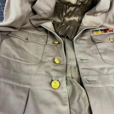 United States Army Tan Coat with Ribbons