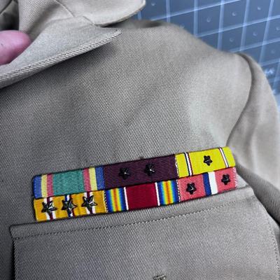 United States Army Tan Coat with Ribbons