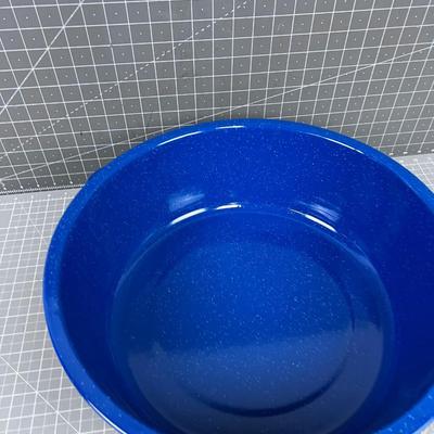 Blue Enamel Wash Pan NEW 