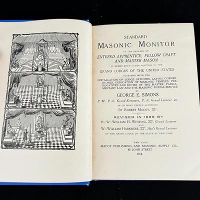 'The Standard Masonic Monitor' Antique Book with a Whaling Museum Art Tray (LR-MK)