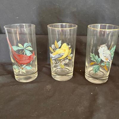Unique Bird Glasses & Shaker with Floral Ice Tongs (DR-MK)