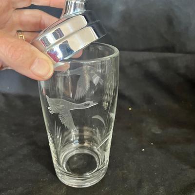 Unique Bird Glasses & Shaker with Floral Ice Tongs (DR-MK)