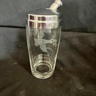 Unique Bird Glasses & Shaker with Floral Ice Tongs (DR-MK)
