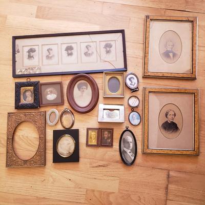 Variety of Picture Frames with Antique-Style Photographs (LR-KD)