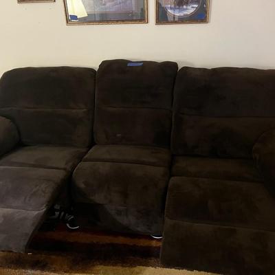 dark brown reclining couch