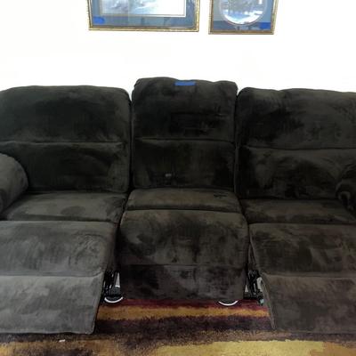 dark brown reclining couch