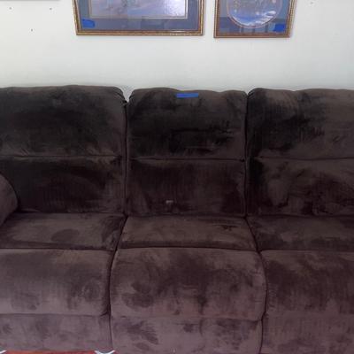 dark brown reclining couch