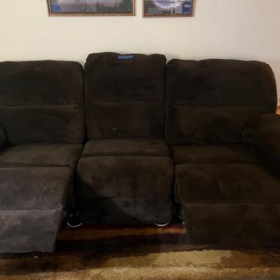 dark brown reclining couch