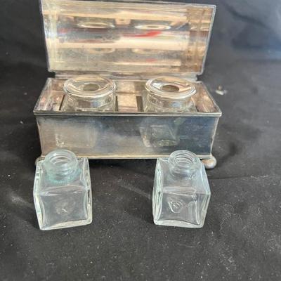 Silver Ink Well, Fountain Pen & More Vintage Office Accessories (DR-MK)