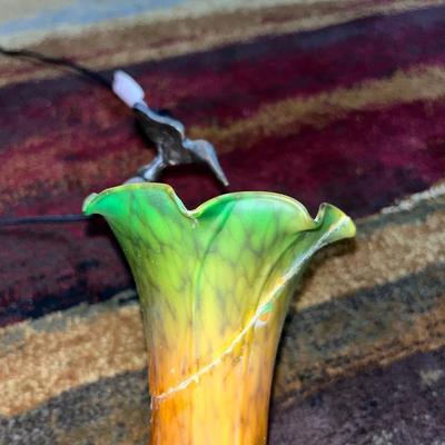 Hummingbird and flower lamp