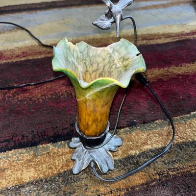 Hummingbird and flower lamp