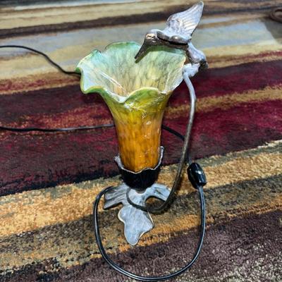 Hummingbird and flower lamp
