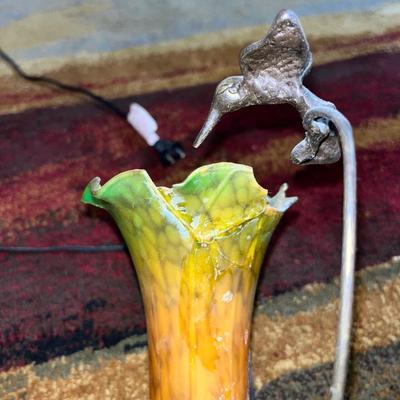 Hummingbird and flower lamp