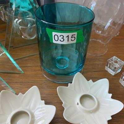 MCM Glass Candle Bases Lot