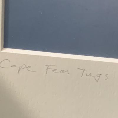 Signed Cape Fear Tugs Framed Print