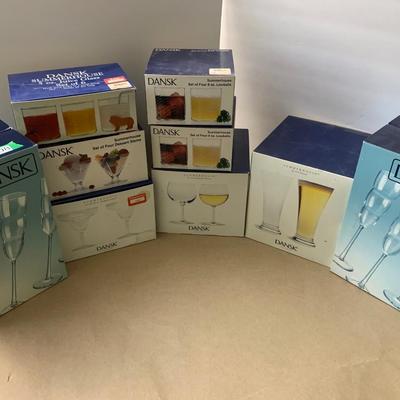 Huge Dansk Glasses / Entertaining Serving Lot In Boxes