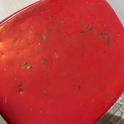 Lot 208 Red metal step stool