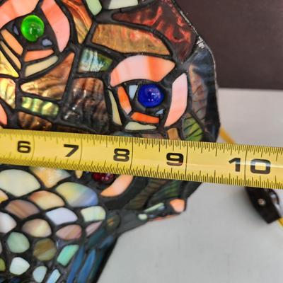 Stained Glass Peacock Accent Table Lamp Light