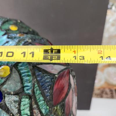 Stained Glass Lamp Shade on Marble Base