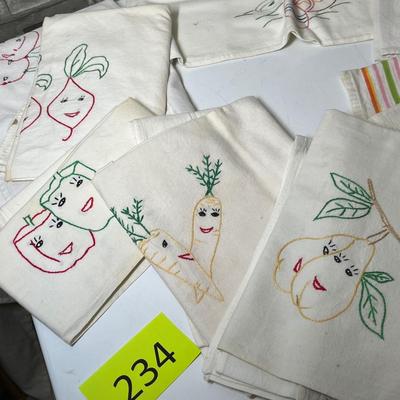 Lot 234 Embroidered Tea Towels