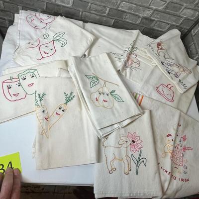 Lot 234 Embroidered Tea Towels