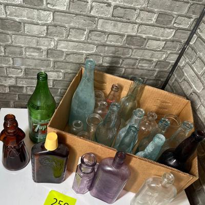 Lot 250 Box of Soda & Drink bottles