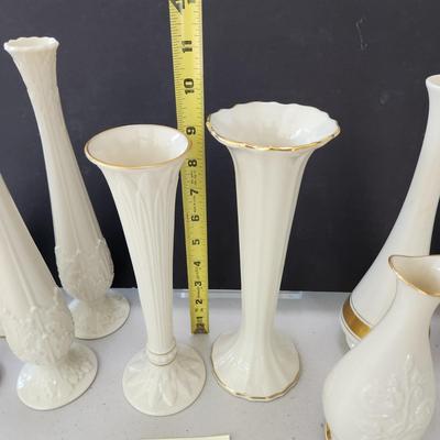 Lot of 9 Lenox Flower Vases