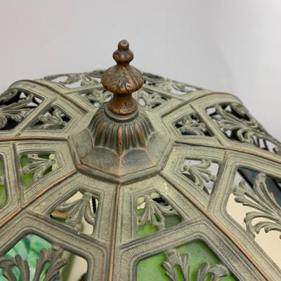 Early Antique Slag Glass Lamp