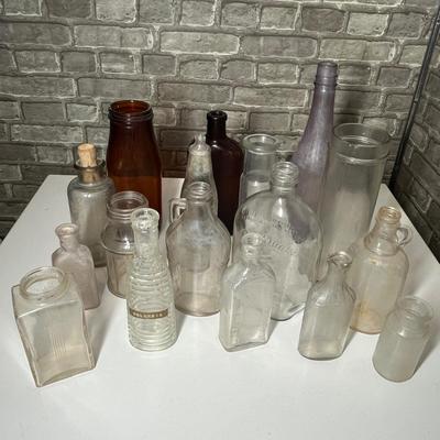 Lot 269 Lot of clear bottles