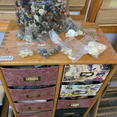 Sewing Supplies Cabinet w/ Thread Buttons Zippers much more