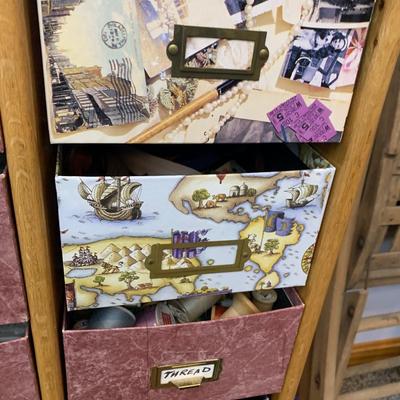 Sewing Supplies Cabinet w/ Thread Buttons Zippers much more