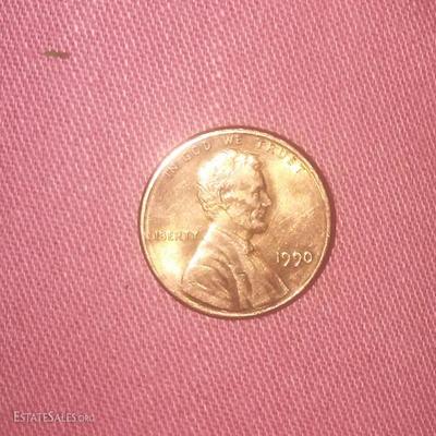 1990 no s mint mark proof linconl cent
