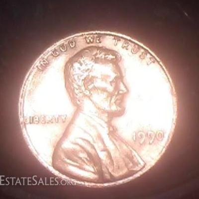 1990 no s mint mark proof linconl cent