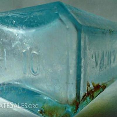 antique frosted bottle