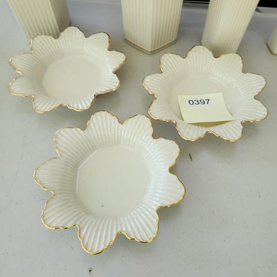 Lot of 9 Lenox China Vases & Plates Meridian