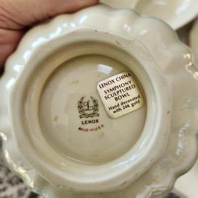 Lot of 7 Lenox USA China Serving Dishes Symphony Sculptured, Keepsake 12"
