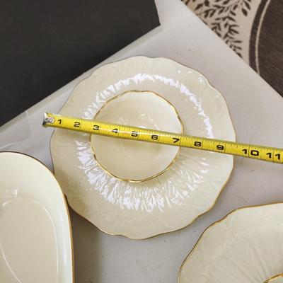 Lot of 7 Lenox USA China Serving Dishes Symphony Sculptured, Keepsake 12"