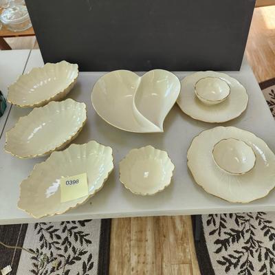 Lot of 7 Lenox USA China Serving Dishes Symphony Sculptured, Keepsake 12"